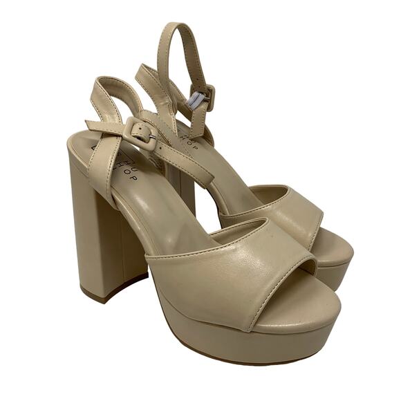 SOLD Shu Shop Geneva Platform Sandals Women's Size 7 Beige NEW - Picture 2 of 9